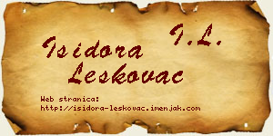 Isidora Leskovac vizit kartica